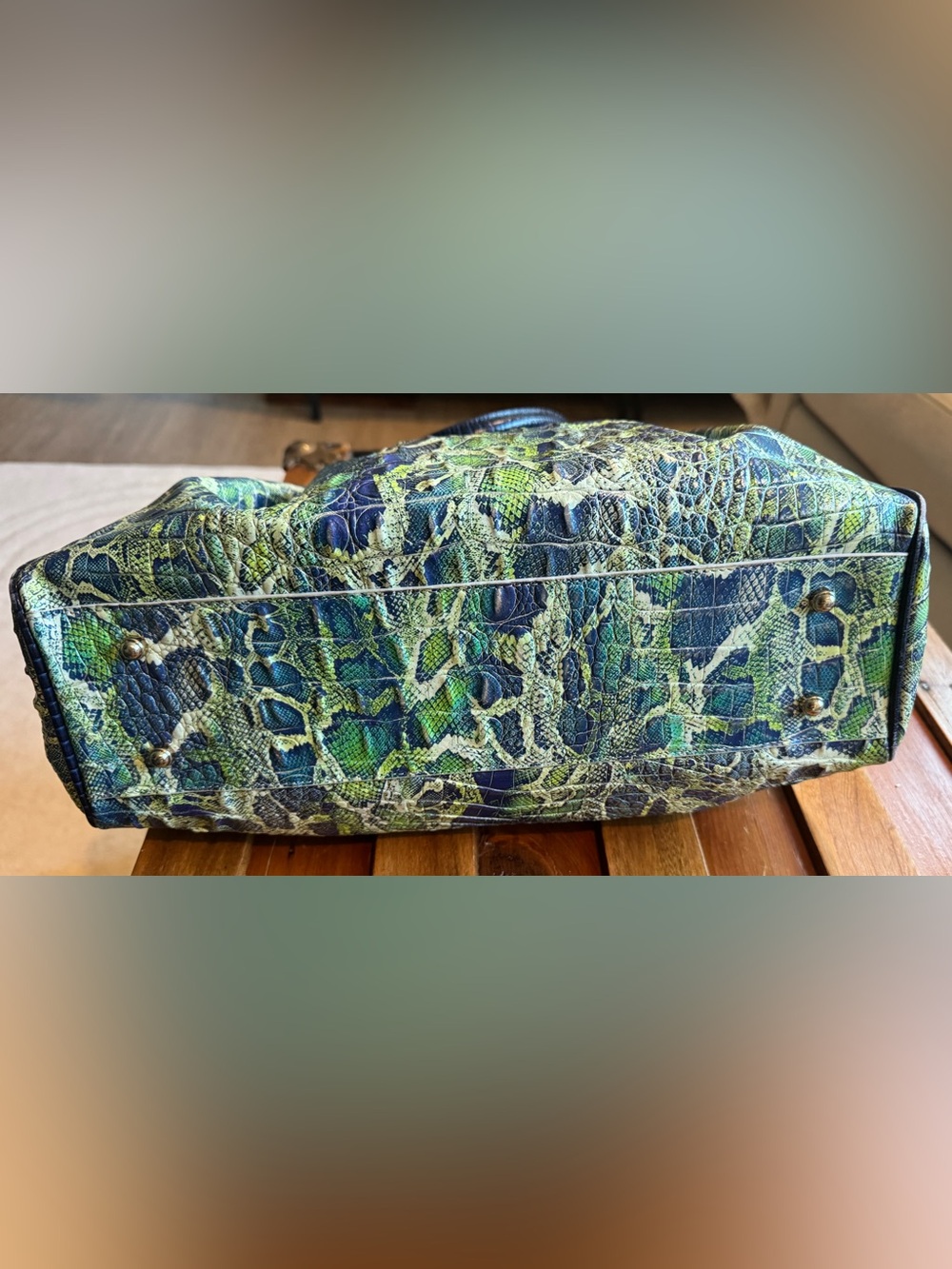 Brahmin Celia Green Viper Mackay Bag Green in Genuine Leather - Picture 6 of 15